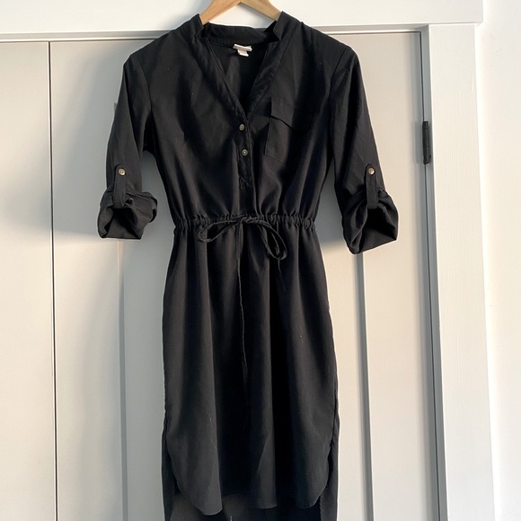 Merona high low black dress with 3/4 sleeves